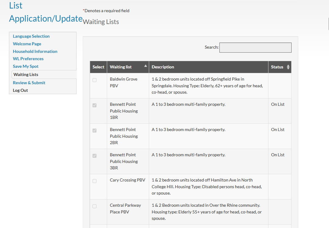 Open Waitlist screen from portal